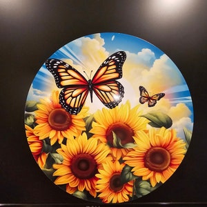 Sunflower and Butterfly Wreath Sign