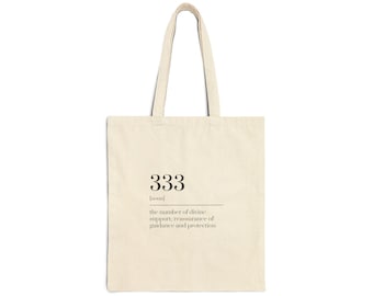 333 Tote Bag – Minimal Canvas Tote for Women, Angel Number Spiritual Gift, Everyday Aesthetic Bag