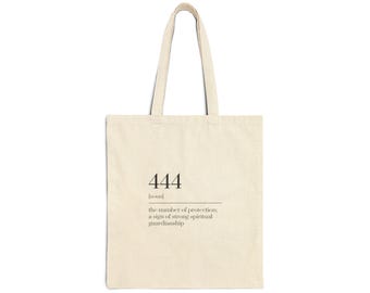 444 Tragetasche - Minimale Canvas Tasche für Frauen, Engel Zahl spirituelles Geschenk, ästhetische Alltagstasche