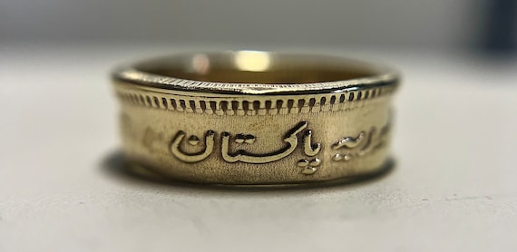 Pakistan Hand Made Coin Ring | (Pakistani) | 10 Rupees/ Gold Tone | Pakistani Jewelry Hand Made | Karachi Ring