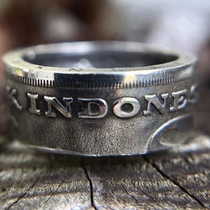 Indonesia Ring | Indonesian Coin Ring | Indonesia Ring | Hand Made Gift from Indonesia | Jakarta Asian Mens Ring | Gift from Indonesia