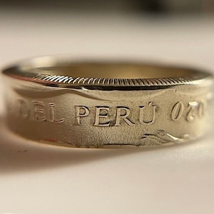 Anillo vintage peruano / Anillo con moneda peruana / Anillo peruano / Joyería hecha a mano / Lima / Latino español inca / Regalo de Perú / Hecho en Perú