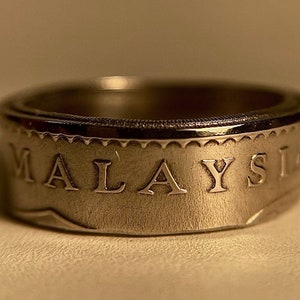 Malaysia Ring | Malaysian Vintage Coin Ring Band | Mens and Womens Malaysian Fashion Ring | Coin Ring from Malaysia | Gift from Malaysia
