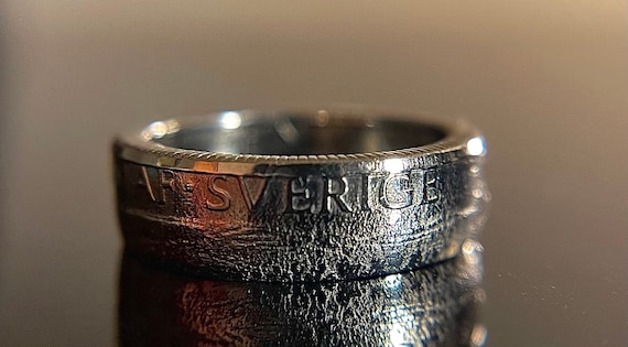 Swedish Vintage Ring | Sweden Coin Ring Sverige Ring | Carl XVI Gustaf Monarch Version 1 | Hand Made Jewelry | Stockholm European Ring
