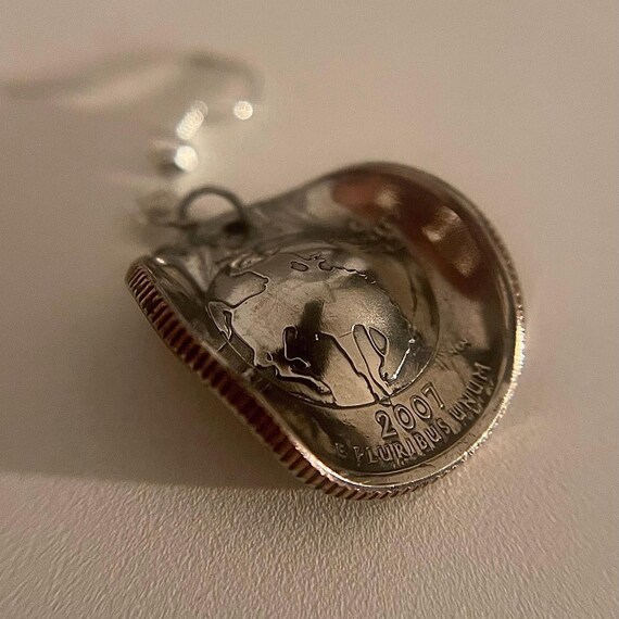 US Earrings | Wyoming Quarter Cowboy Earrings | Hand Made | Gift from Wyoming