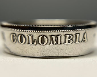 Colombian Silver Coin Ring | Hand Made Ring from Colombia | Bogota Ring