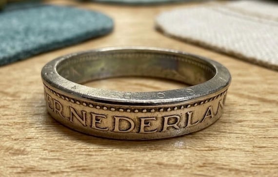 Netherlands Ring, Nederlanden Gulden 1949-1980, Coin ring for Men, Womens Holland, Nederland Ring