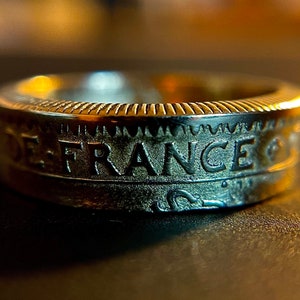 French Vintage Ring | France Coin Ring (Coin Franc) | Liberty Equality Fraternity European Metropolitan France Handmade | Bague Française