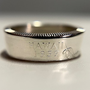 Hawaiian Silver Ring | Hawaii Coin Ring Silver from Hawaii | Hand Made Silver Men and Women’s Ring | Gift from Hawaii | Honolulu Ring Bandqq
