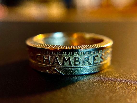 French Vintage Coin Ring Franc | Liberty Equality Fraternity European Metropolitan France Handmade | European Gallic Paris | Bague Française