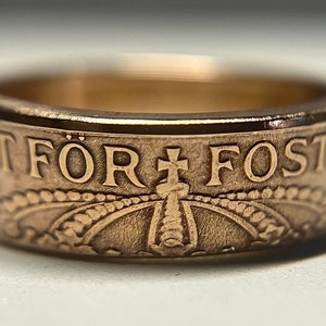 Swedish Ring | Sweden Coin Ring | Hand Made Sweden Mens and Womens Ring | Gift from Sweden | European Ring Band | Christmas Gift Ring