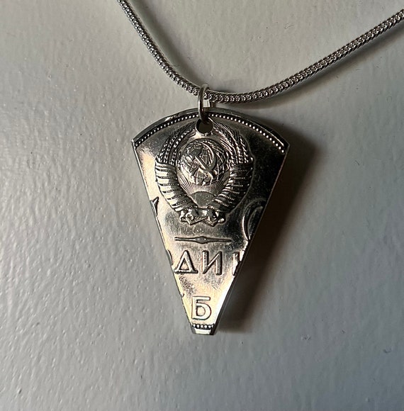 Communist Soviet Pendant | USSR Russia Handmade Commie Pendant with Necklace