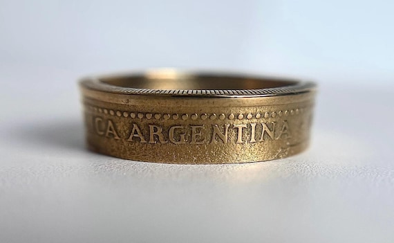 Argentina Ring | Argentinian Vintage Coin Ring Handmade | Latino Spanish Minimalist Anillo are Moneda | Argentine | Gift from Argentina
