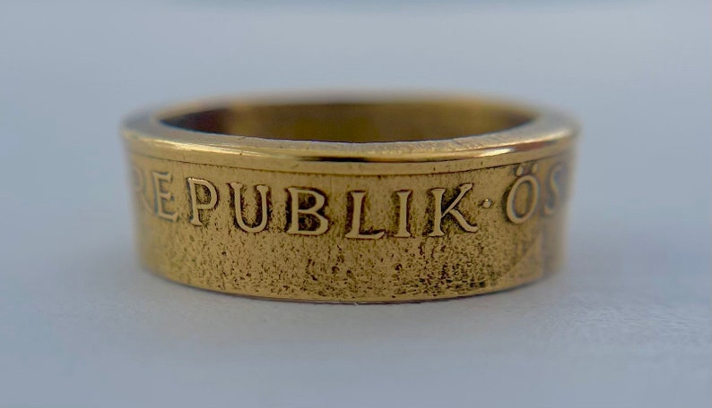 Österreich Ring, Wien Europa Österreich Schilling Ring: Handgemachtes Messing Schmuckstück Bild 5