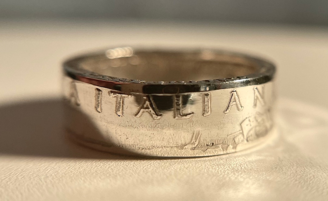 Italian Silver Coin Ring Anello Moneta Italiana Italian Handmade unisex sizes 8 14 Rome Ring Etsy