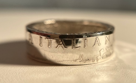 Bague pi ce en argent italienne Anello Moneta Italiana Fait main