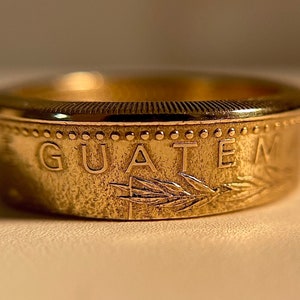 Bague pièce de la Republica De Guatemala | Bague faite main guatémaltèque | Guatemala