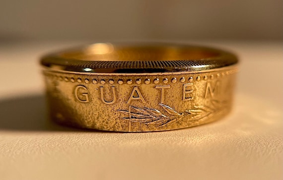 Guatemala Ring | Guatemalan Coin Ring | Quetzal Aztec Mayan Tikal Hand Made Ring | Guatemalteco | Gift from Guatemala | Anillo de Guatemala