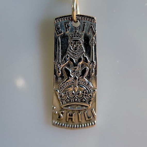 UK English Pendant | Great Britain Coin Necklace | King George the 6th Pendant | Hand-Made Jewelry | Royal Coat of Arms | Gift from England
