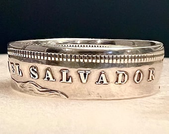 Hand Made El Salvador SILVER Coin Ring | Anillo De El Salvador PLATA |Salvadorian Hand Made