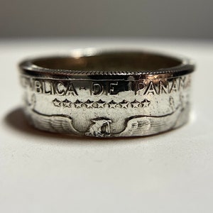 Panama Ring | Panamanian Balboa Coin Ring | Panamanian Half Balboa Hand Made Coin Ring | (Unisex) | Gift from Panama