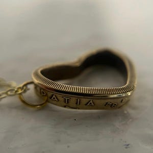 Greek Coin Heart Necklace | Heart Pendant | Greece Pendant | Gift from Greece | European  Souvenir Upcycled Handcrafted Jewelry