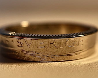 Swedish Coin Ring | Hand Made Sweden Mens/Womens Ring | Swedish Jewelry
