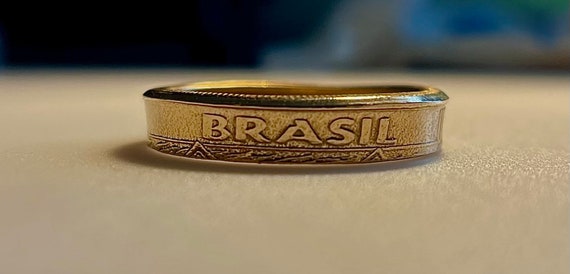 Brazil Vintage Ring |Hand Made Gift Cultural Piece | Brasil Coin Ring | Anel Brasileiro | Brazilian Coin Ring | Minimalist Ring