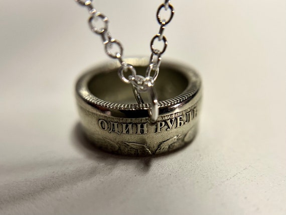 Russian Pendant | Russia Coin Pendant | Hand Made Coin Necklace | Bank of Russia | Gift from Russia | Russian Necklace Chain