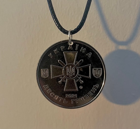 Ukraine Pendant | Ukrainian Necklace Chain 10 Hryven Coin | україни | українське намисто | Gift from Ukraine