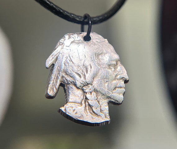 Hand Carved Native American Coin Jewelry | Indigenous Jewelry | Hand Made Buffalo Piece | Cutout Coin Jewelry