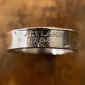 Maryland Ring | US State Quarter | Coin Ring Maryland Hand Made | Gift from Maryland
