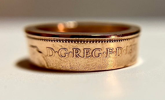 English Ring | British Coin Ring | Europe Souvenir | England Gift Piece| English Queen Elizabeth the II | UK Handmade Jewelry | UK Ring