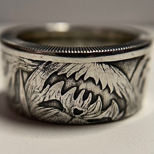 Halloween Coin Ring | Silver Hand Made Jewelry Piece.