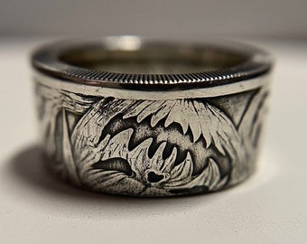 Halloween Coin Ring | Silver Hand Made Jewelry Piece.