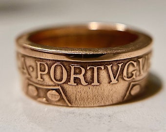 Portuguese Coin Ring | Rose Gold Tone Ring | Anel Português | Handmade Jewelry | Lisbon Ring