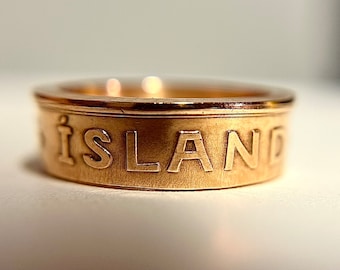 Iceland Coin Ring | Icelandic Aurar Copper Ring | Rose Gold Reykjavik Hand Made Jewelry