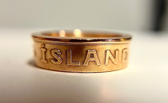Icelandic Ring | Iceland Coin Ring | Icelandic Aurar Copper Ring | Rose Gold Reykjavik Hand Made Jewelry | Gift from Iceland |