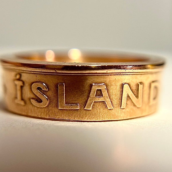 Iceland Coin Ring | Icelandic Aurar Copper Ring | Rose Gold Reykjavik Hand Made Jewelry
