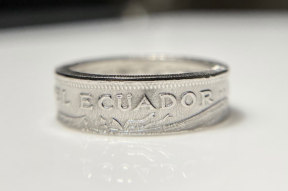 Ecuador Vintage Ring | Latino Hispanic Ecuadorian Coin Ring Band | Ecuadorian Hand Made Jewelry | Coin Ring | Quito Ring | Gift from Ecuador