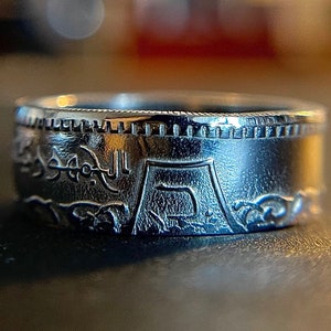 Syrian Vintage Coin Ring | Syria Ring | سوريا | Antique Steel Pound Hand Made Syrian Jewelry | Middle East Arabic Eagle | Gift from Syria