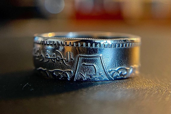 Syrian Vintage Coin Ring | Syria Ring | سوريا | Antique Steel Pound Hand Made Syrian Jewelry | Middle East Arabic Eagle | Gift from Syria