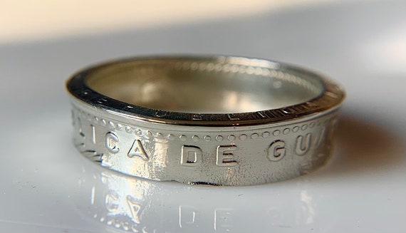 Guatemala Ring | Guatemalan Coin Ring | Republica De Guatemala Ring Band | Latino Mens and Womens Ring | Gift from Guatemala | Aztec Mayan