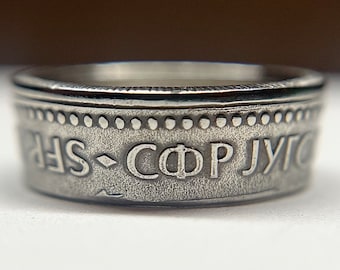 Yugoslavian Coin Ring | Eastern European Hand Made Ring  | Yugoslavia Ring