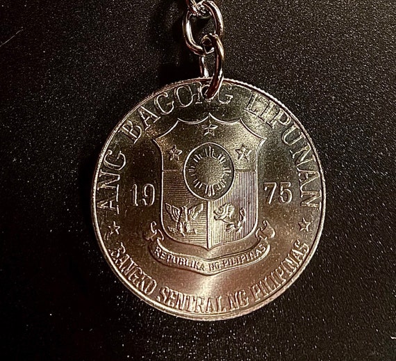 Filipino Coin Key Chain | The Philippines 1 Piso Key Chain | Hand Made | Manila Key Chain