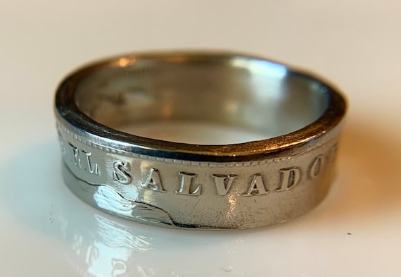 El Salvador Vintage Coin Ring | Guanacos Latino Spanish Ring Anillo Salvadoreno |Salvadorian Antique Vintage Hand Made | Land of Volcanoes