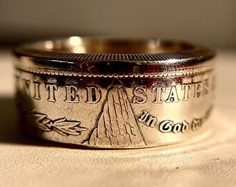 Handmade Morgan Silver Dollar Coin Ring: USA Patriotic Jewelry