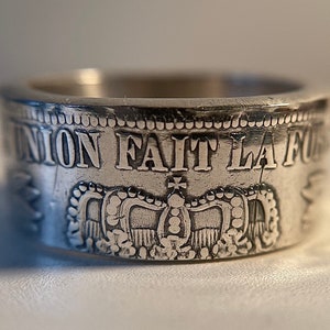 Rare Belgium Silver 1800s Coin Ring  | Handmade Silver Ring