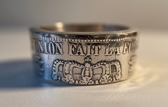 Rare Belgium Silver 1800s Coin Ring  | Handmade Silver Ring