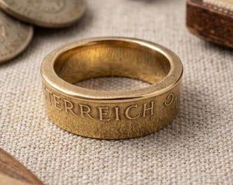 Österreich Ring, Wien Europa Österreich Schilling Ring: Handgemachtes Messing Schmuckstück
